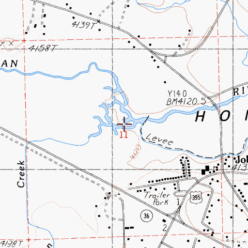 Topographic Map of Lassen Creek, CA