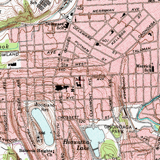 Topographic Map of Most Holy Rosary School, NY