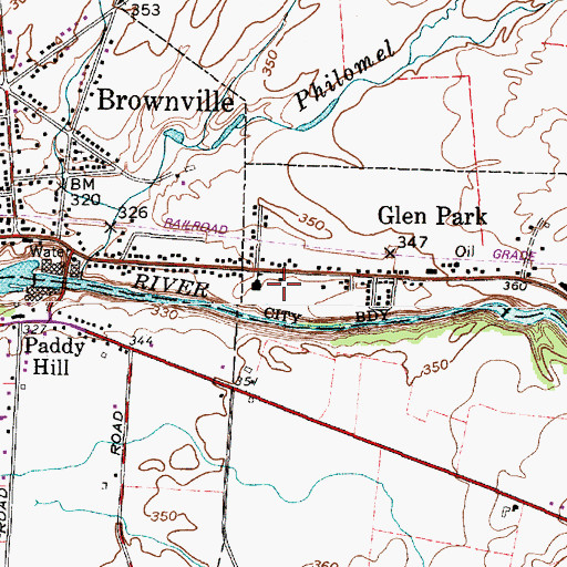 Topographic Map of Brownville School, NY