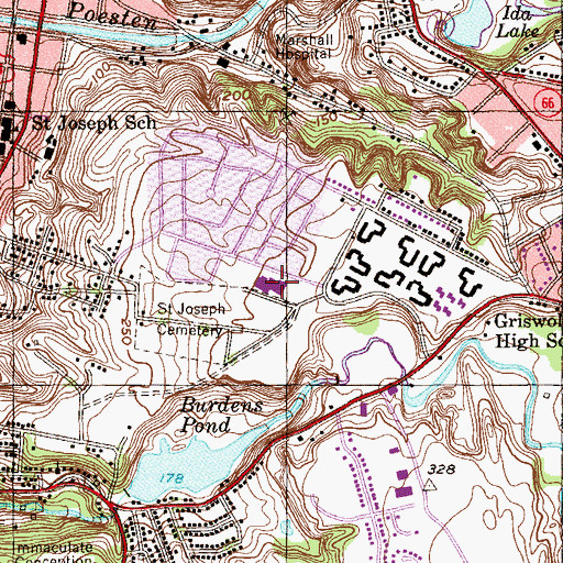 Topographic Map of Carroll Hill School, NY