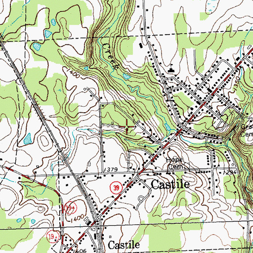 Topographic Map of Castile Christian Academy, NY