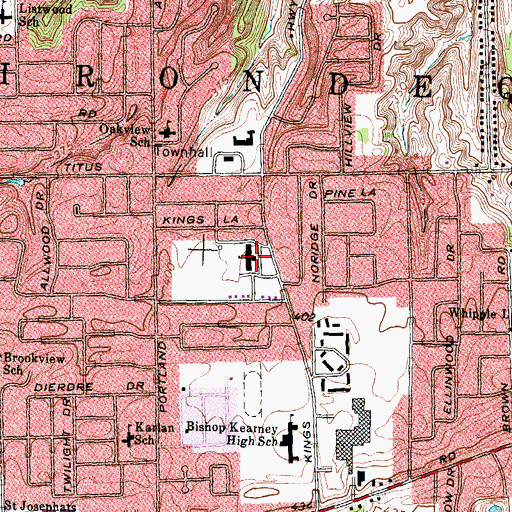 Topographic Map of Christ the King School, NY
