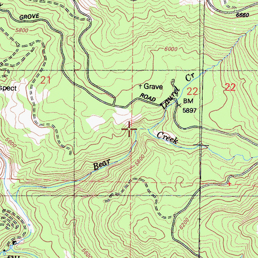 Topographic Map of Laurel Creek, CA