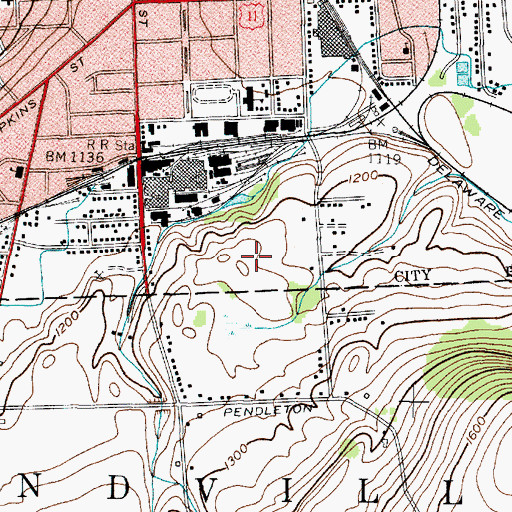 Topographic Map of Cortland Junior - Senior High School, NY