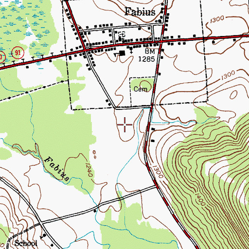 Topographic Map of Fabius - Pompey Middle - High School, NY