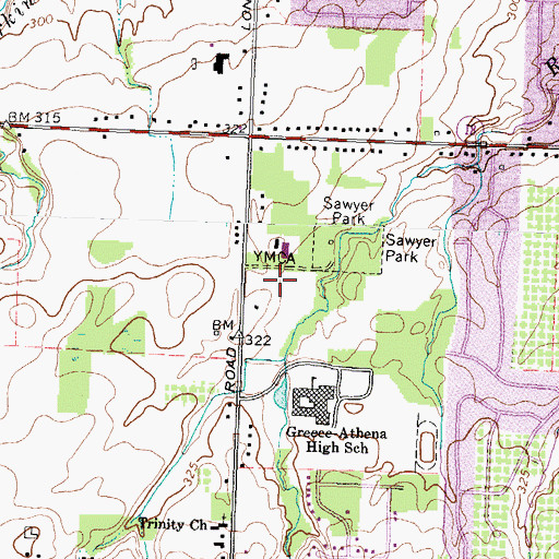 Topographic Map of Greece Christian School, NY