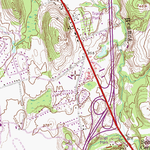 Topographic Map of Green Meadow School, NY