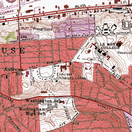 Topographic Map of H W Smith PreK - 8 School, NY