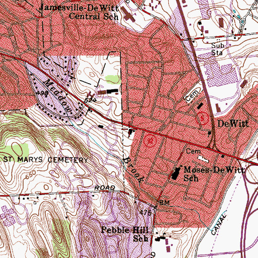 Topographic Map of Holy Cross School, NY