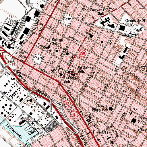 Topographic Map of Ihsan School of Excellence, NY