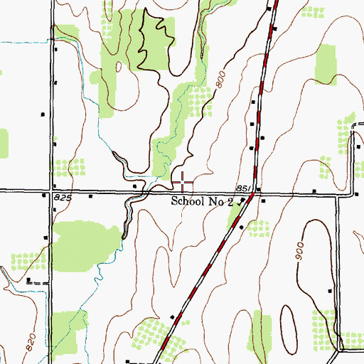 Topographic Map of Kashong School, NY