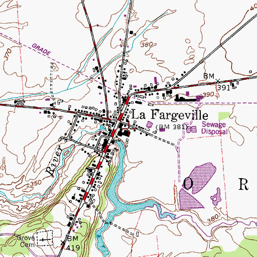 Topographic Map of La Fargeville Central School, NY