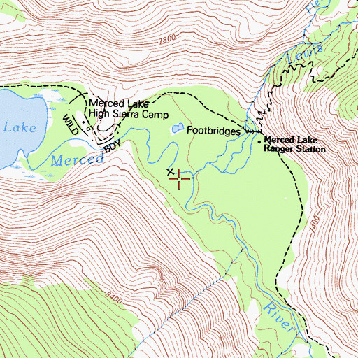 Topographic Map of Lewis Creek, CA