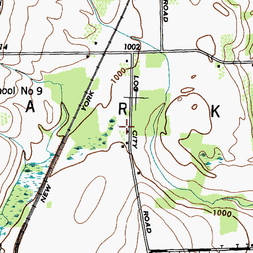 Topographic Map of Meadow Lane School, NY