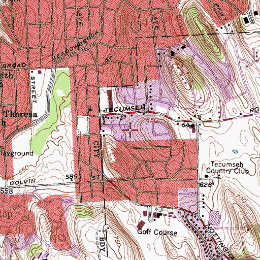 Topographic Map of Montessori School of Syracuse, NY