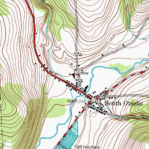 Topographic Map of Otselic Valley Junior - Senior High School, NY