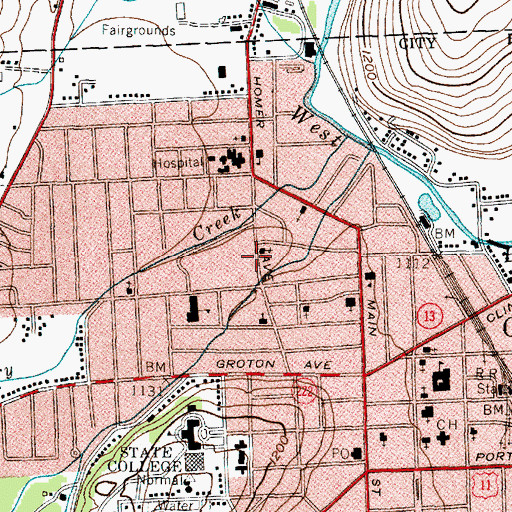 Topographic Map of Park Side Christian School, NY