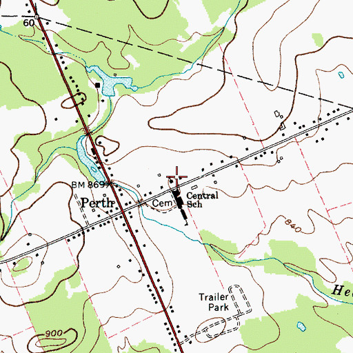 Topographic Map of Perth Bible Christian Academy, NY