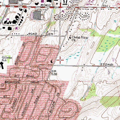Topographic Map of Pinnacle Lutheran School, NY