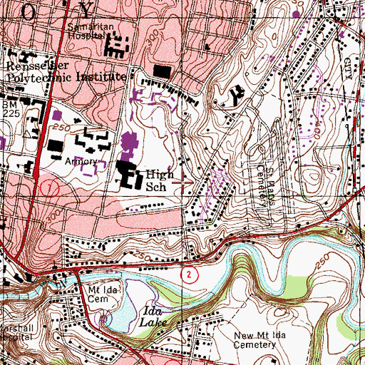 Topographic Map of School 14, NY
