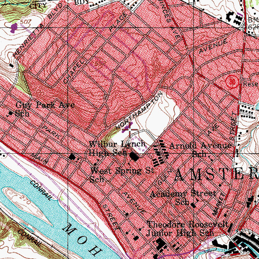 Topographic Map of R J McNulty Academy, NY