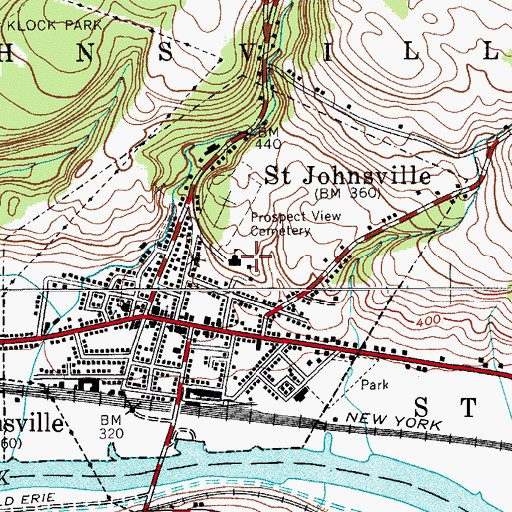 Topographic Map of Saint Johnsville Junior - Senior High School, NY