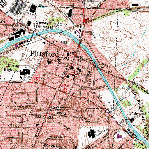 Topographic Map of Saint Louis School, NY