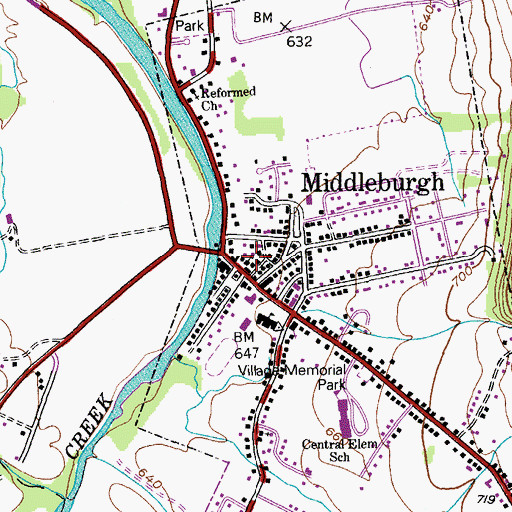 Topographic Map of Saint Mark's Christian School, NY