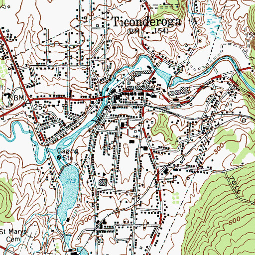 Topographic Map of Saint Mary's School, NY