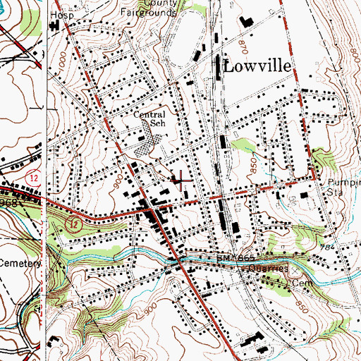 Topographic Map of Saint Peters Catholic School, NY