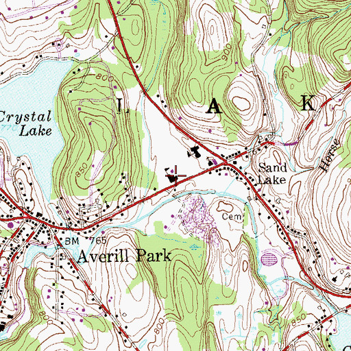 Topographic Map of Sand Lake School, NY