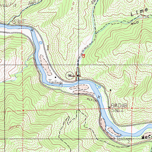 Topographic Map of Lime Gulch, CA