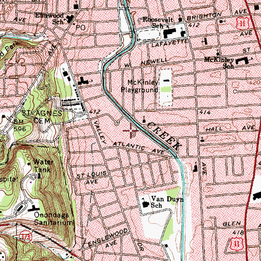Topographic Map of Southside Academy Charter School, NY