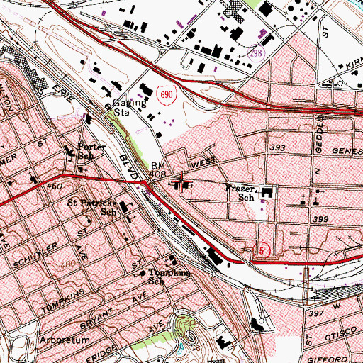 Topographic Map of Syracuse Academy of Science Charter School, NY