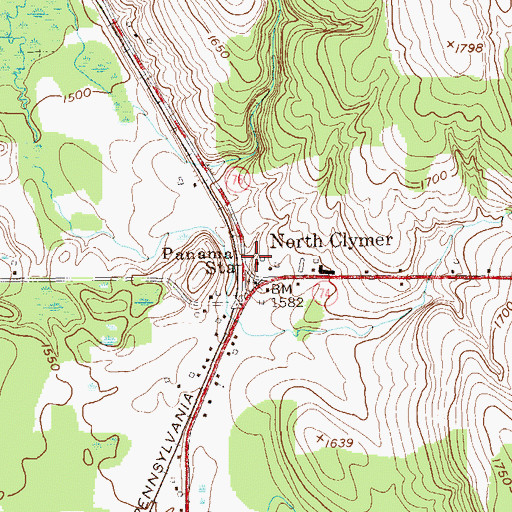 Topographic Map of Valley View Amish School, NY