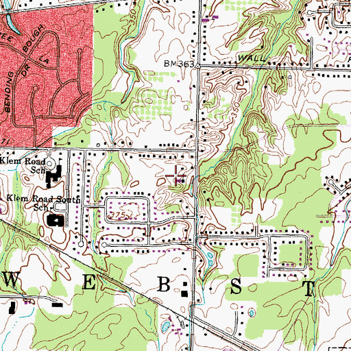 Topographic Map of Webster Christian School, NY