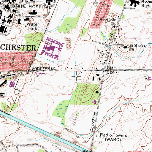 Topographic Map of Westfall Academy, NY