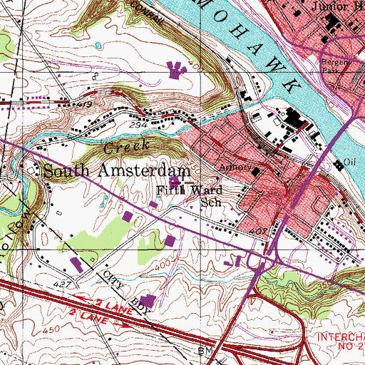 Topographic Map of William Barkley School, NY