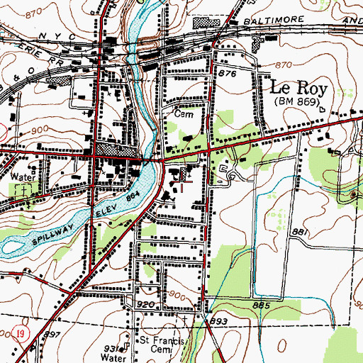 Topographic Map of Wolcott Street School, NY