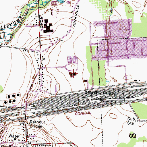 Topographic Map of Woodland Elementary School, NY