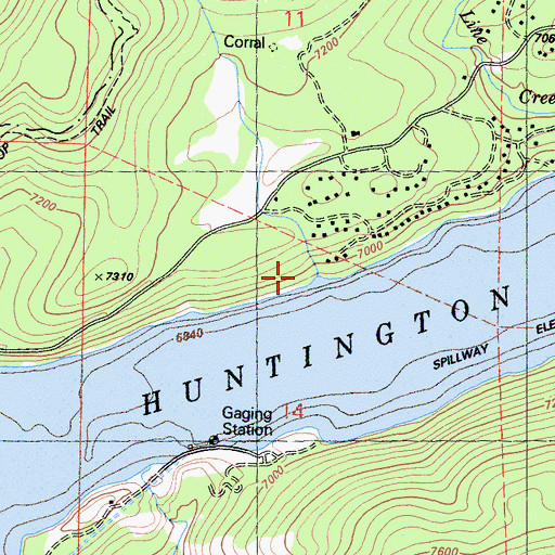 Topographic Map of Line Creek, CA