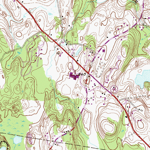 Topographic Map of Algonquin Middle School, NY