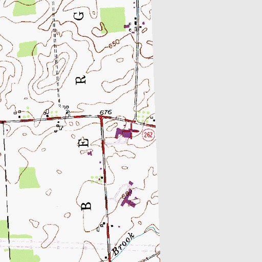 Topographic Map of Byron - Bergen Middle School, NY
