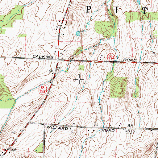 Topographic Map of Calkins Road Middle School, NY