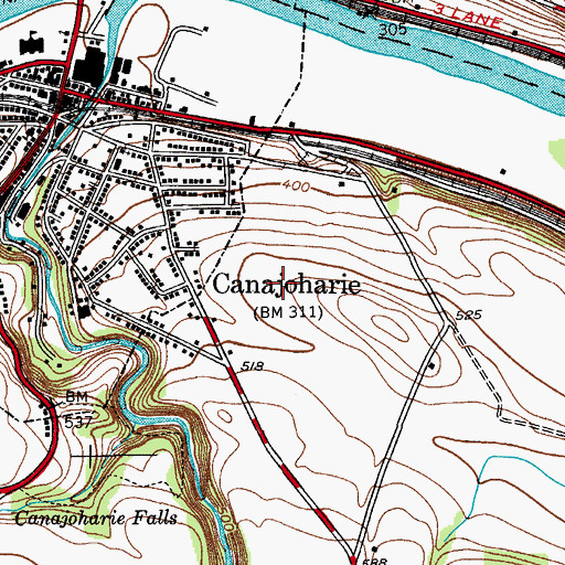 Topographic Map of Canajoharie Middle School, NY