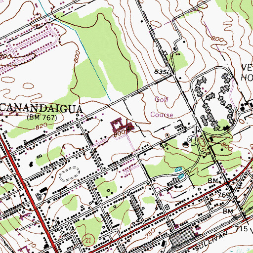 Topographic Map of Canandaigua Middle School, NY