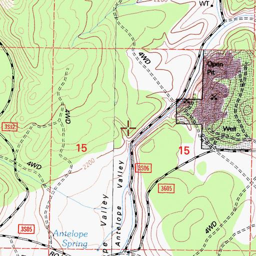 Topographic Map of Little Antelope Valley, CA