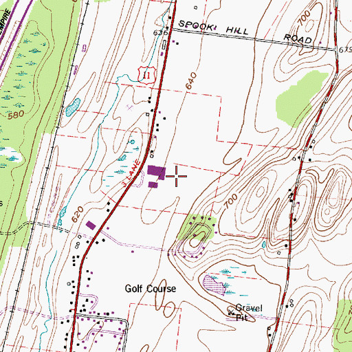 Topographic Map of Clarke Middle School, NY