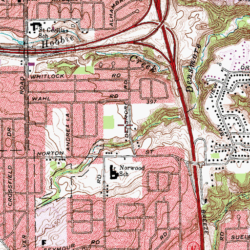 Topographic Map of East Irondequoit Middle School, NY