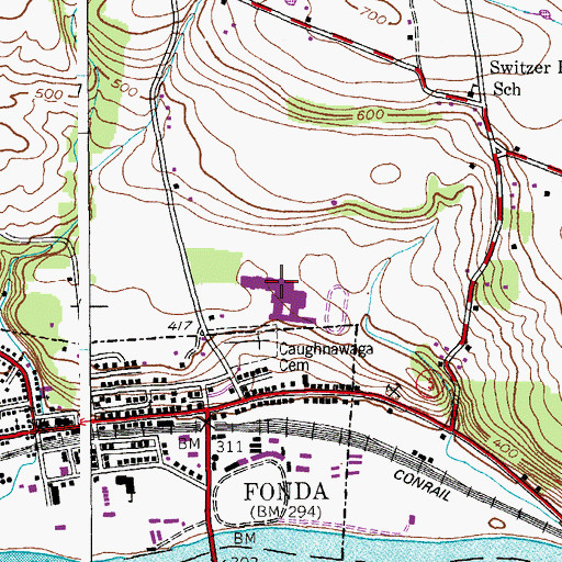 Topographic Map of Fonda - Fultonville 5 - 8 School, NY